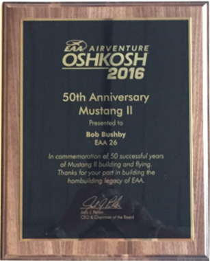 Bob plaque from the 2016 Homebuilders Banquet